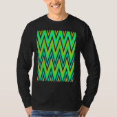 Chevron In Pale Orange Blue Green Zigzags Tシャツ (正面)