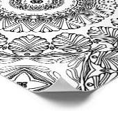 Chevron Leaf Burst Coloring Page Pattern Artwork ポスター (角)