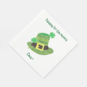 Chevron leprechaun's hat lunchestion white St Padd スタンダードランチョンナプキン (角)