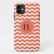 Chevron Monogram Tangerine/Orange iPhoneケース