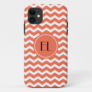 Chevron Monogram Tangerine/Orange iPhoneケース iPhone 11 ケース