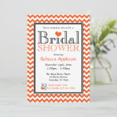 Chevron Orange & White Bridal Shower招待 招待状 (スタンド正面)