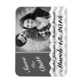 Chevron Pattern日付の磁石結婚を保存 マグネット (縦)