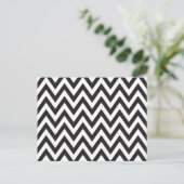 Chevron Pattern Black White Geometric Art Designs ポストカード (スタンド正面)