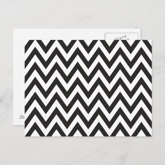 Chevron Pattern Black White Geometric Art Designs ポストカード (正面/裏面)