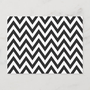 Chevron Pattern Black White Geometric Art Designs ポストカード