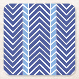 Chevron Pattern Blue スクエアペーパーコースター