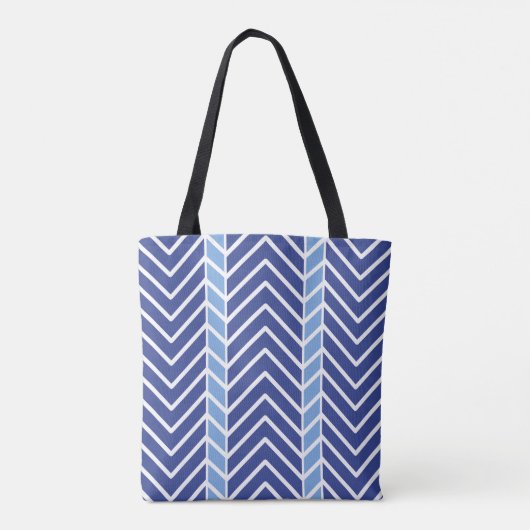Chevron Pattern Blue トートバッグ (裏面)