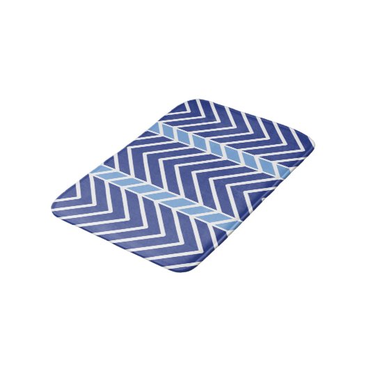 Chevron Pattern Blue バスマット (アングル)