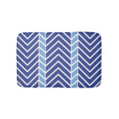 Chevron Pattern Blue バスマット (正面)