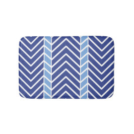 Chevron Pattern Blue バスマット