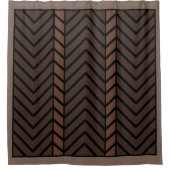 Chevron Pattern Brown シャワーカーテン (正面)