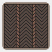 Chevron Pattern Brown スクエアシール (正面)