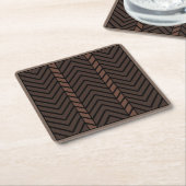 Chevron Pattern Brown スクエアペーパーコースター (アングル)