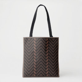 Chevron Pattern Brown トートバッグ