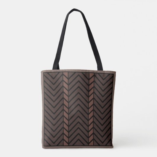 Chevron Pattern Brown トートバッグ (裏面)