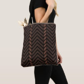 Chevron Pattern Brown トートバッグ (クローズアップ)