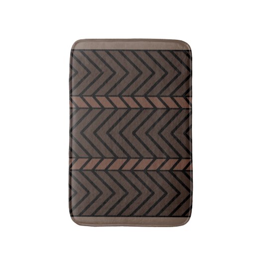 Chevron Pattern Brown バスマット (正面縦)