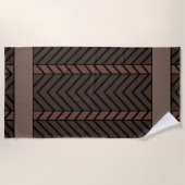 Chevron Pattern Brown ビーチタオル (正面)