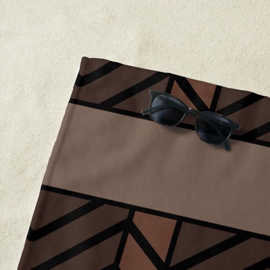 Chevron Pattern Brown ビーチタオル (インサイチュ)