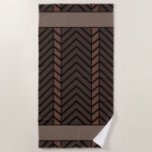 Chevron Pattern Brown ビーチタオル (正面)