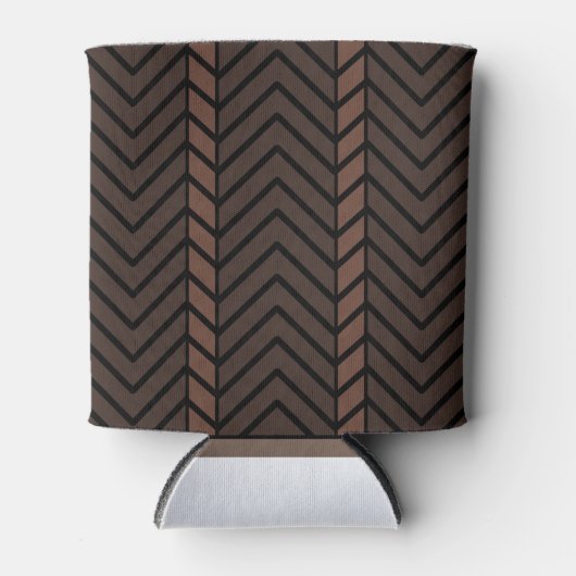 Chevron Pattern Brown 缶クーラー (正面)