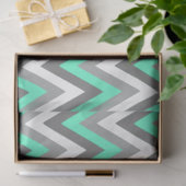 Chevron Pattern Grey White Mint Decoupage 薄葉紙 (ギフト)