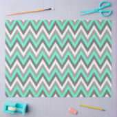 Chevron Pattern Grey White Mint Decoupage 薄葉紙 (クラフト)