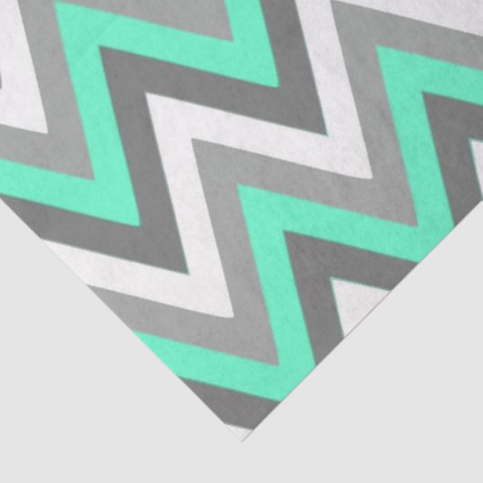 Chevron Pattern Grey White Mint Decoupage 薄葉紙 (詳細)