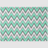 Chevron Pattern Grey White Mint Decoupage 薄葉紙 (正面)