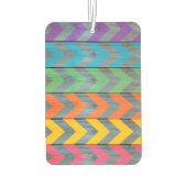 Chevron Pattern On Wood Texture by Shirley Taylor カーエアーフレッシュナー (裏面)