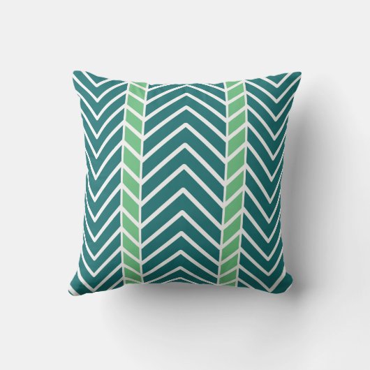 Chevron Pattern Teal クッション (裏面)