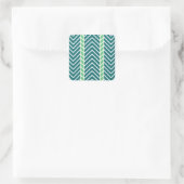 Chevron Pattern Teal スクエアシール (バッグ)