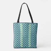 Chevron Pattern Teal トートバッグ (裏面)