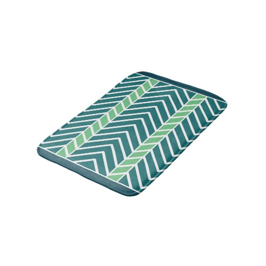 Chevron Pattern Teal バスマット (アングル)