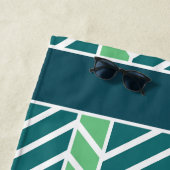 Chevron Pattern Teal ビーチタオル (インサイチュ)