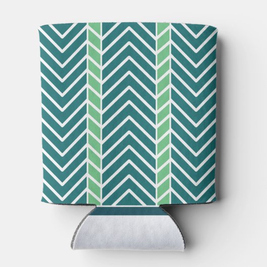 Chevron Pattern Teal 缶クーラー (裏面)