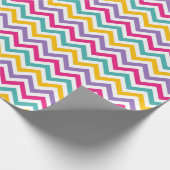  Chevron Pattern with Teal and Purple Stripe ラッピングペーパー (角)