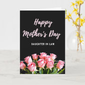 Chevron Pink Rose Floral Card カード (黄色い花)