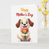Chevron Puppy Love Card カード (黄色い花)