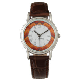 Chevron redとOrangeのプリント名腕時計 腕時計