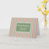 Chevron Sister & Family Merry Christmas カード (黄色い花)