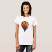 "Chevron Sky: Vibrant Hot Air Balloon in Flight Tシャツ (正面フル)