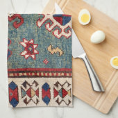 Chevron Stars :: 19th Century カラフル Steel Blue キッチンタオル (四つ折り)