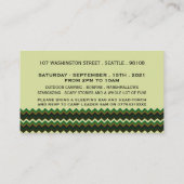 Chevron Tipi, Kid's Camping Birthday Partyチケット エンクロージャーカード (裏面)