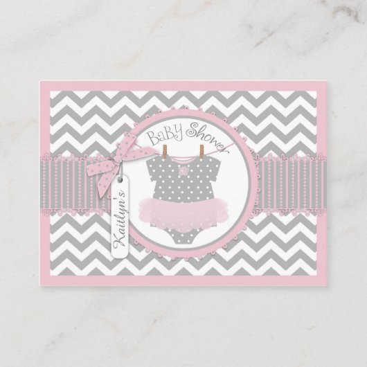 Chevron Tutuおむつジャンパーフクロウがブックカードを持って来る エンクロージャーカード (裏面)