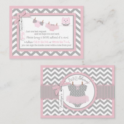 Chevron Tutuおむつジャンパーフクロウがブックカードを持って来る エンクロージャーカード (正面/裏面)