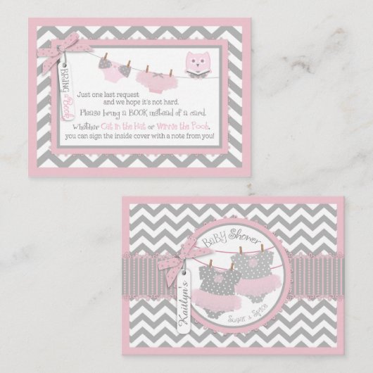 Chevron Tutusおむつジャンパーフクロウがブックカードを持って来る エンクロージャーカード (正面/裏面)