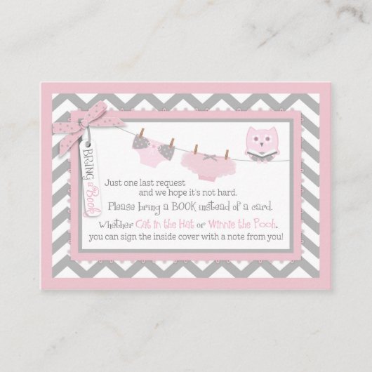 Chevron Tutusおむつジャンパーフクロウがブックカードを持って来る エンクロージャーカード (正面)