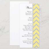 Chevron Yellow/モダンGrayのメ結婚ニュー メニュー (正面/裏面)